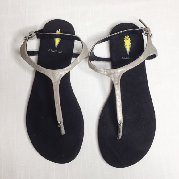 Women's Volatile Sandals Metallic Gray and Black